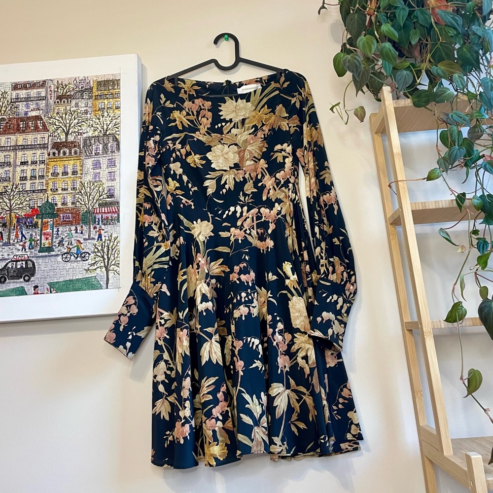 Zimmermann Black Jonquil Floral Mini Dress 0P